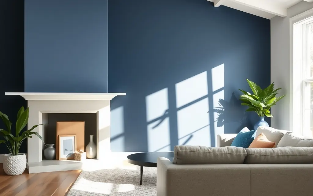 A living room before repainting